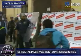 Centro de Lima: trabajadores de imprentas se enfrentaron con la Policía