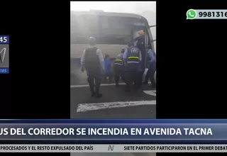 Cercado de Lima: Bus del Corredor Azul se incendió en la avenida Tacna