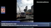 Cercado de Lima: Graban a combi trasladando enorme tubo - Noticias de alerta noticias