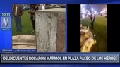 Cercado de Lima: ladrones roban mármol del Paseo de los Héroes Navales - Noticias de ladron