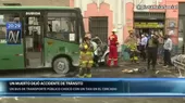 Cercado de Lima: Un muerto y seis heridos tras choque de bus de transporte público - Noticias de accidente-transito