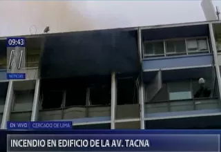 Cercado de Lima: se registra un incendio en edificio de la avenida Tacna