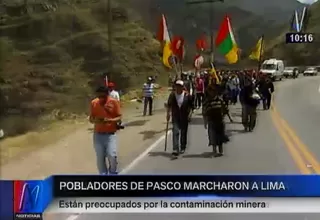 Pobladores de Cerro de Pasco realizan marcha de sacrificio hacia Lima