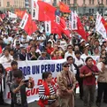 CGTP y sindicatos realizan marcha en la Plaza Dos de Mayo