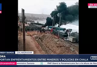 Violento enfrentamiento en Chala entre mineros y PNP deja un policía herido