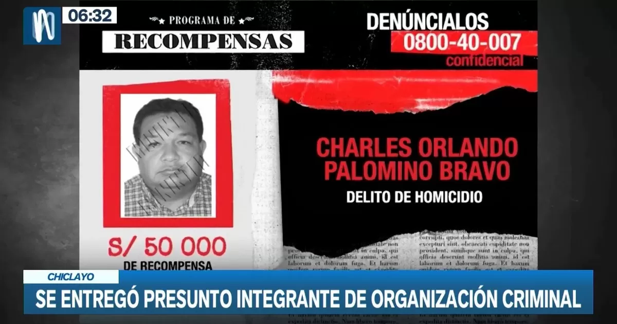 Chiclayo: Se entregó presunto integrante de organización criminal