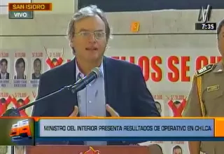 Basombrío: Cada 15 días presentaremos megaoperaciones contra crimen organizado