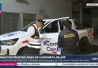Chorrillos: frustran robo de camioneta de APP tras asalto armado