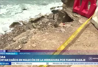 Malecón de la playa La Herradura muestra daños por el impacto de las olas