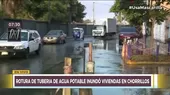 Rotura de tubería de agua inundó varias viviendas en Chorrillos - Noticias de aniego