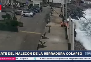 Chorrillos: Violento oleaje dañó tramo del malecón La Herradura