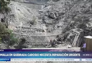Chosica: geomalla en quebrada Carosio requiere reparación