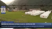 Cientos acampan en estadio de Matucana para llegar a Huancavelica - Noticias de matucana