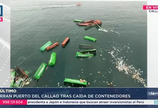 Cierran el puerto del Callao tras caída de contenedores al mar