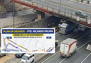 Cierran tramo de Evitamiento por obras en puente Ricardo Palma