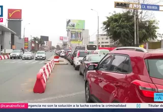 Cierre de tramo en Vía Expresa genera caos vehicular