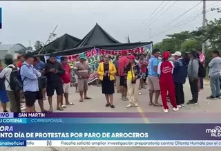 San Martín: Productores arroceros paralizan tránsito en la Fernando Belaúnde Terry
