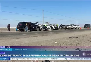 Cinco personas mueren tras choque frontal en la Panamericana Sur