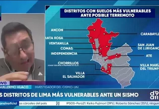 CISMID – UNI advierte riesgo en distritos vulnerables tras sismo en Ica