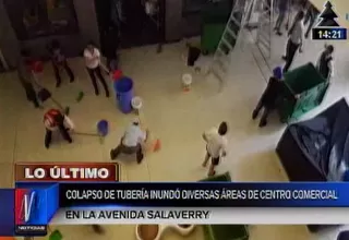 Colapso de tubería en centro comercial Real Plaza Salaverry causó inundación