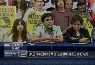 Colectivo No a Keiko organiza marcha para el 31 de mayo