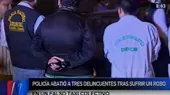 Comas: agente DINOES abatió a 3 presuntos delincuentes en taxi colectivo - Noticias de policia-anticorrupcion