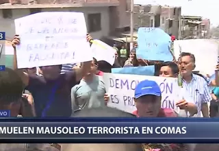 Comas: familiares de terroristas protestaron tras demolición de mausoleo