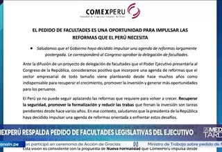 ComexPerú respalda pedido de facultades legislativas de Ejecutivo
