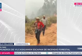 Comuneros de Vilcashuamán escapan de incendio forestal