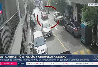 Conductor embiste a policía y atropella a sereno en su fuga