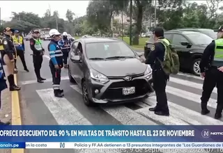 MTC: Conductores podrán pagar multas de tránsito con 90 % de descuento