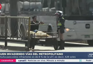 Persisten invasiones a carriles exclusivos del Metropolitano
