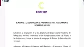 Confiep: El respeto a la Constitución es fundamental para trabajar por el desarrollo del país - Noticias de congreso