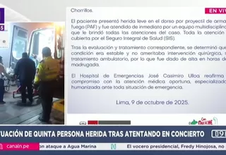 Confirman alta médica de herido tras concierto de Agua Marina
