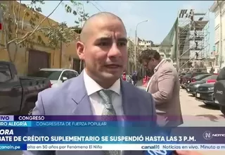 Congresista Arturo Alegría defiende beneficios tributarios, pero cuestiona leyes con iniciativa de gasto
