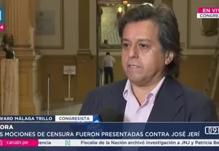 Congresista Edward Málaga respalda censura y vacancia contra José Jerí