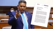 Congresista Esdras Medina pide al presidente del Congreso no aceptar renuncia de José Cevasco - Noticias de jose-balcazar