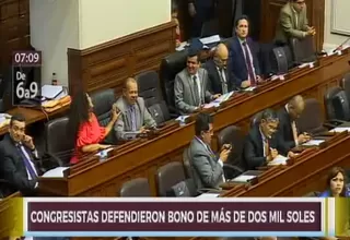 Congreso: parlamentarios del oficialismo y oposición defendieron bono de S/2,530