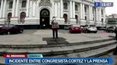 Isabel Cortez se niega a responder a reportero de Willax en el Congreso - Noticias de isabel-cortez