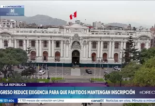 Congreso reduce exigencia para que partidos mantengan inscripción