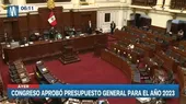 Congreso de la República aprobó la ley de presupuesto público del 2023 - Noticias de Congreso