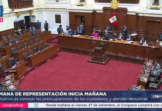 Congreso: Semana de representación inicia el 23 de septiembre