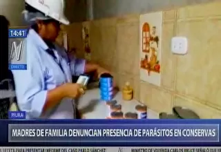 Conservas de caballa: madres de colegio en Piura denunciaron presencia de parásitos