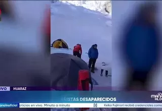 Continúa búsqueda de tres montañistas desaparecidos en el nevado Huascarán