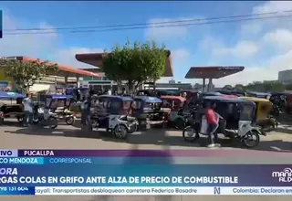 Continúan largas colas por escasez de combustible en Pucallpa