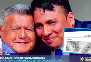 Contraloría detecta perjuicio de S/2.3 millones en gestión Acuña