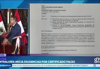 Contraloría inicia investigación por certificado del ministro Freddy Solano