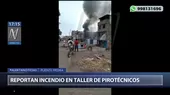 Controlan incendio en taller de artefactos pirotécnicos en Puente Piedra - Noticias de pirotecnicos