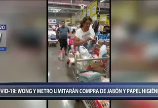 Coronavirus: Supermercados Wong y Metro limitarán compra de jabón y papel higiénico