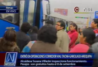 Corredor Vial TGA inició operaciones con buses repletos de pasajeros